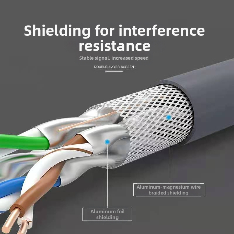 QS5070 Cat7 Shielded RJ-45 мрежов джъмпер, Choseal/Akihabara, 10Gbps, мед без кислород, Ø6.8 мм