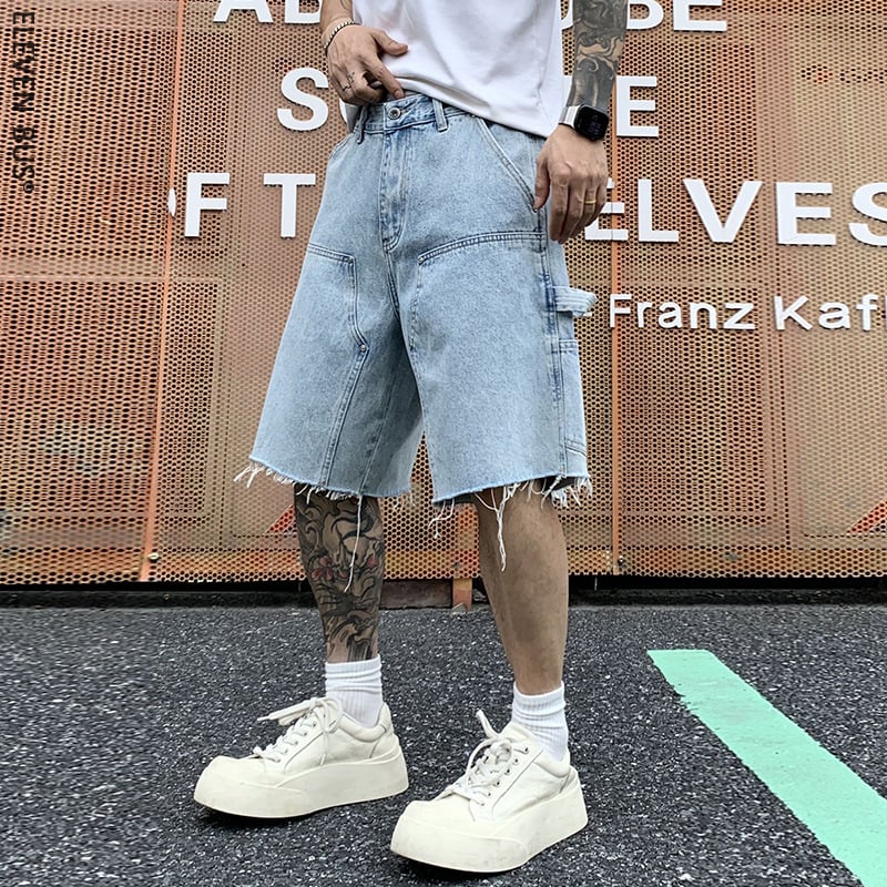 Férfi denim rövidnadrág, egyenes szabású, 96,3% pamut, ELEVEN BUS, nyár 2025