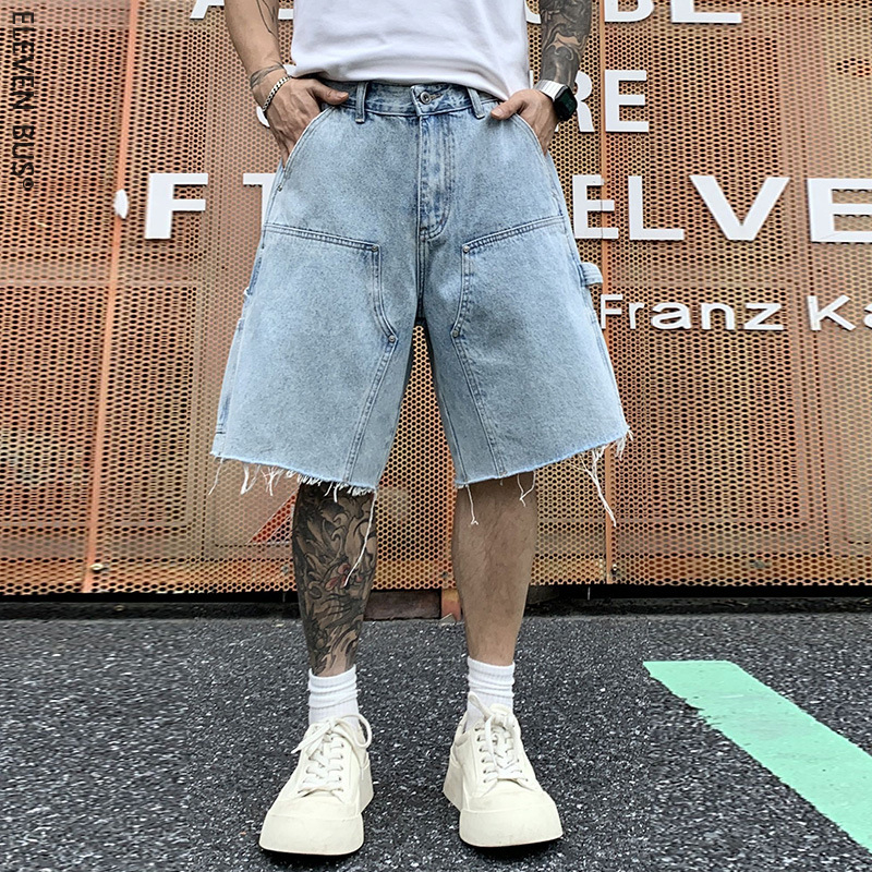 Férfi denim rövidnadrág, egyenes szabású, 96,3% pamut, ELEVEN BUS, nyár 2025