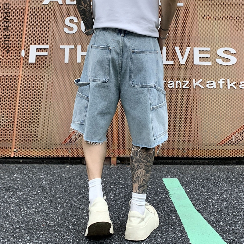 Férfi denim rövidnadrág, egyenes szabású, 96,3% pamut, ELEVEN BUS, nyár 2025