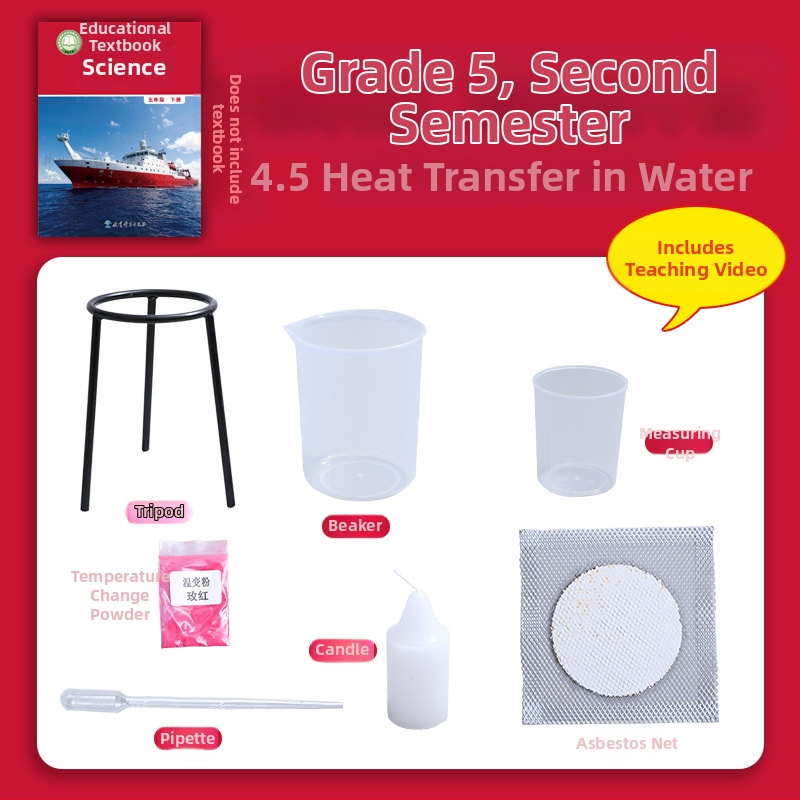 Penktosios klasės mokinių mokslinių eksperimentų rinkinys – šilumos perdavimas vandenyje, plastikinės medžiagos, prekės ženklas Child pigeon