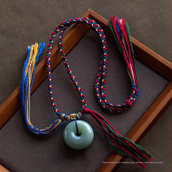 Κρεμαστό σκοινιού με έθνικ στυλ, χειροποίητο πλέξιμο από βαμβακερό νήμα, χειμώνας 2024