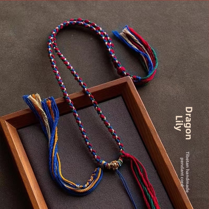 Κρεμαστό σκοινιού με έθνικ στυλ, χειροποίητο πλέξιμο από βαμβακερό νήμα, χειμώνας 2024