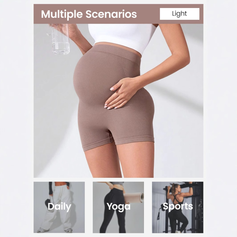 Nėščiųjų leginsai su aukšta juosme ir pilvo laikymo funkcija, trijų ketvirčių ilgis (Nailonas 95% + spandeks <30%, plonas audinys, pilvo laikymo funkcija)