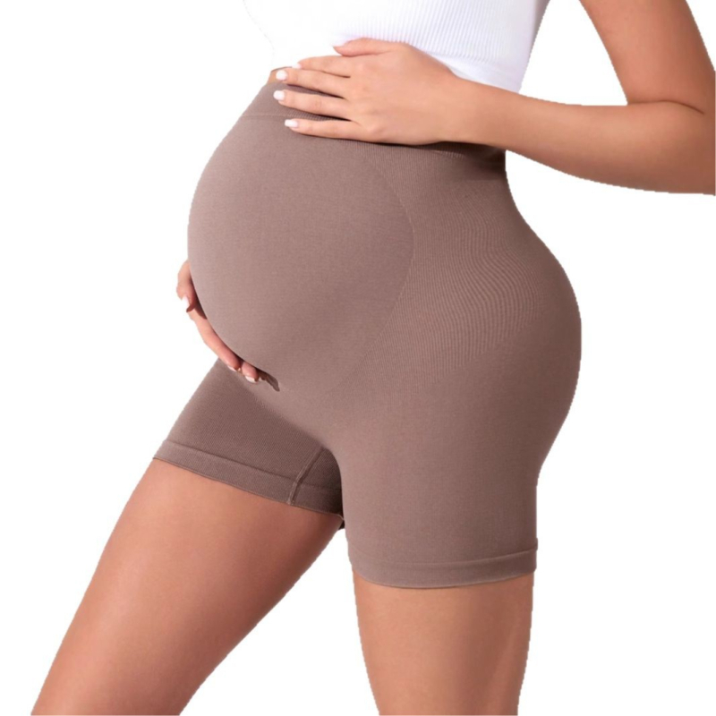 Nėščiųjų leginsai su aukšta juosme ir pilvo laikymo funkcija, trijų ketvirčių ilgis (Nailonas 95% + spandeks <30%, plonas audinys, pilvo laikymo funkcija)