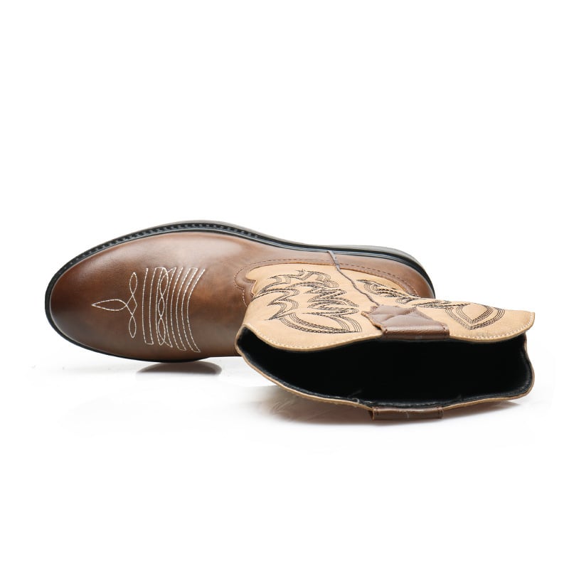 Vyriski Chelsea batai be raištelių, PU viršus, gumos padas, apvali nosis, kvadratinė kulnė, aukštas kojų ilgis, vasaros 2024 leidimas