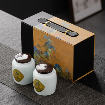 Keraminis arbatos indas su dovanų dėžute, matinė apdaila, retro stilius, Fang Li prekės ženklas, logotipo pritaikymas, svoris 1,5 kg