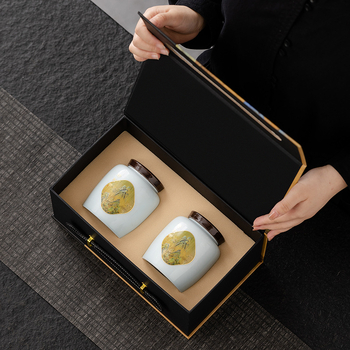 Keraminis arbatos indas su dovanų dėžute, matinė apdaila, retro stilius, Fang Li prekės ženklas, logotipo pritaikymas, svoris 1,5 kg