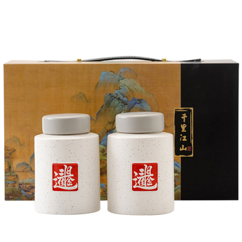 Keraminis arbatos indas su dovanų dėžute, matinė apdaila, retro stilius, Fang Li prekės ženklas, logotipo pritaikymas, svoris 1,5 kg