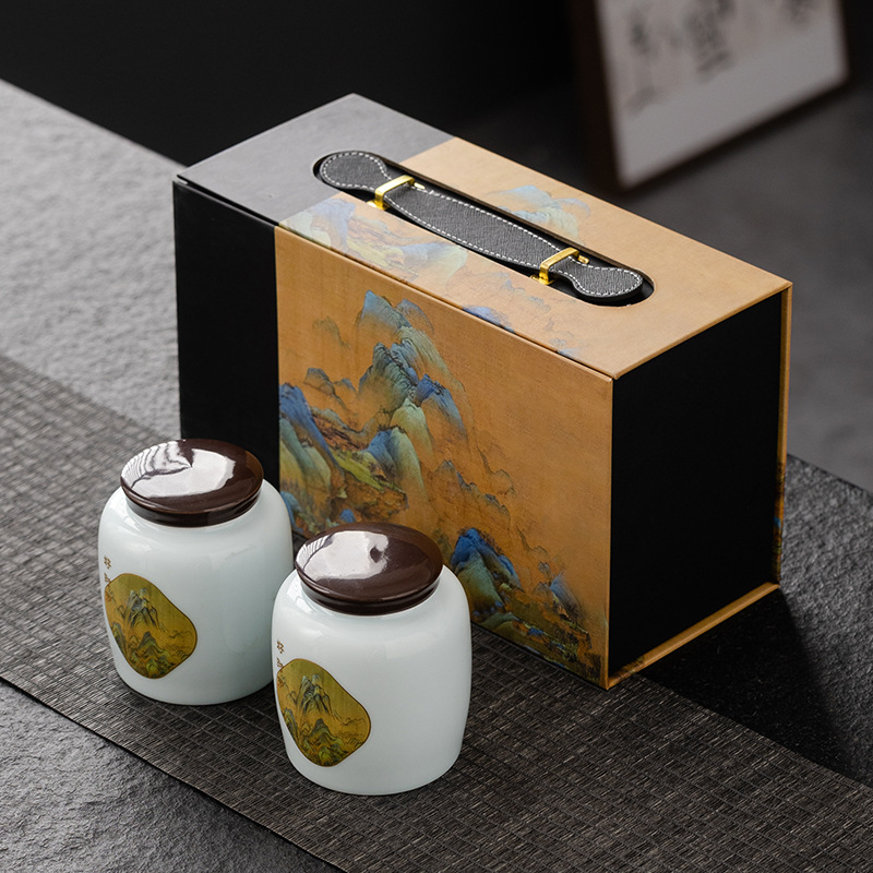 Keraminis arbatos indas su dovanų dėžute, matinė apdaila, retro stilius, Fang Li prekės ženklas, logotipo pritaikymas, svoris 1,5 kg