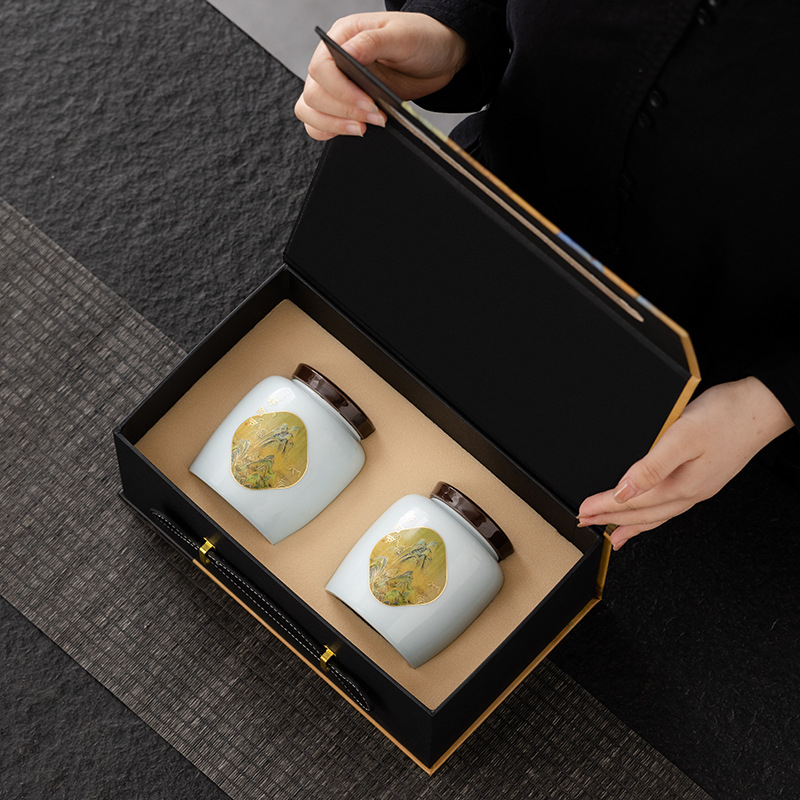 Keraminis arbatos indas su dovanų dėžute, matinė apdaila, retro stilius, Fang Li prekės ženklas, logotipo pritaikymas, svoris 1,5 kg