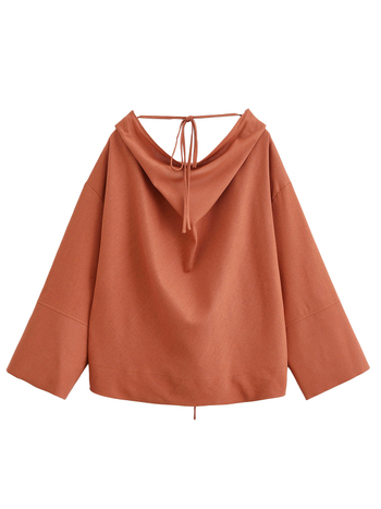 Λινό πουκάμισο με διπλή όψη φοριέται μπρος-πίσω, κορδόνι για δέσιμο, φαρδιά γραμμή, V-λαιμό, μακριά μανίκια ραγκλάν, καλοκαίρι 2025