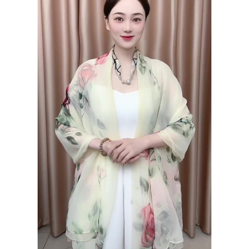 Love Rose eșarfă de vară din fir Yourou, țesătură simplă