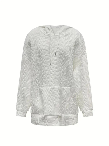 Ruixin női kapucnis pulóver, laza szabás, középhosszú, poliészter, japán-koreai casual stílus