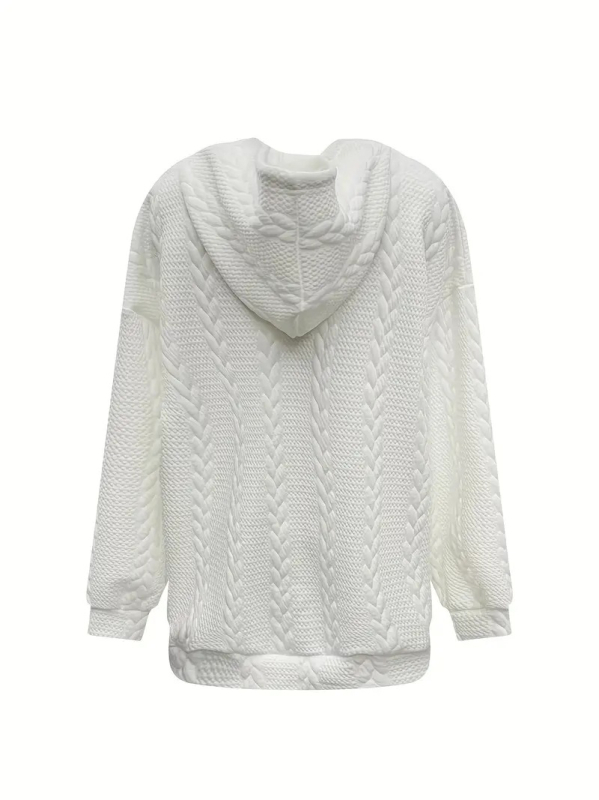 Ruixin női kapucnis pulóver, laza szabás, középhosszú, poliészter, japán-koreai casual stílus