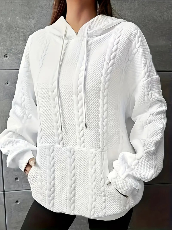 Ruixin női kapucnis pulóver, laza szabás, középhosszú, poliészter, japán-koreai casual stílus