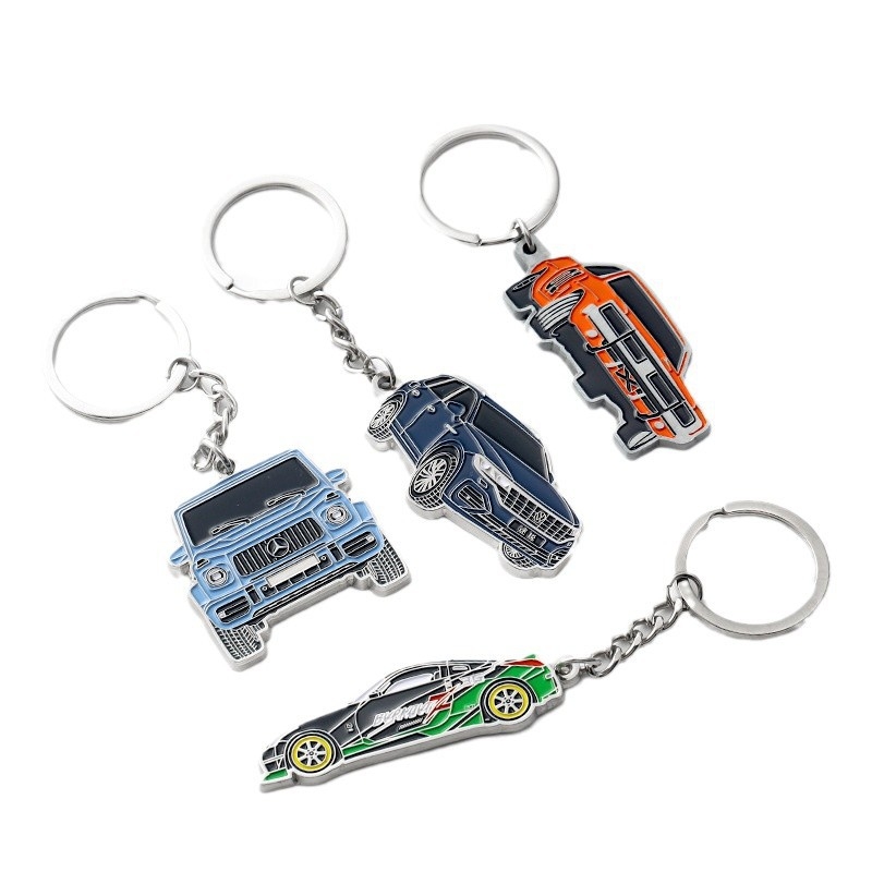 Breloac metalic pentru chei cu logo gravat laser pe partea din spate, inel pentru chei, stil chinezesc