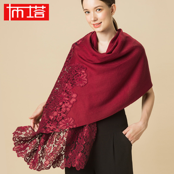 Ptah/Buta șal din lână pentru femei, țesătură plain weave, păstrează căldura, 100% lână, model 4PT389