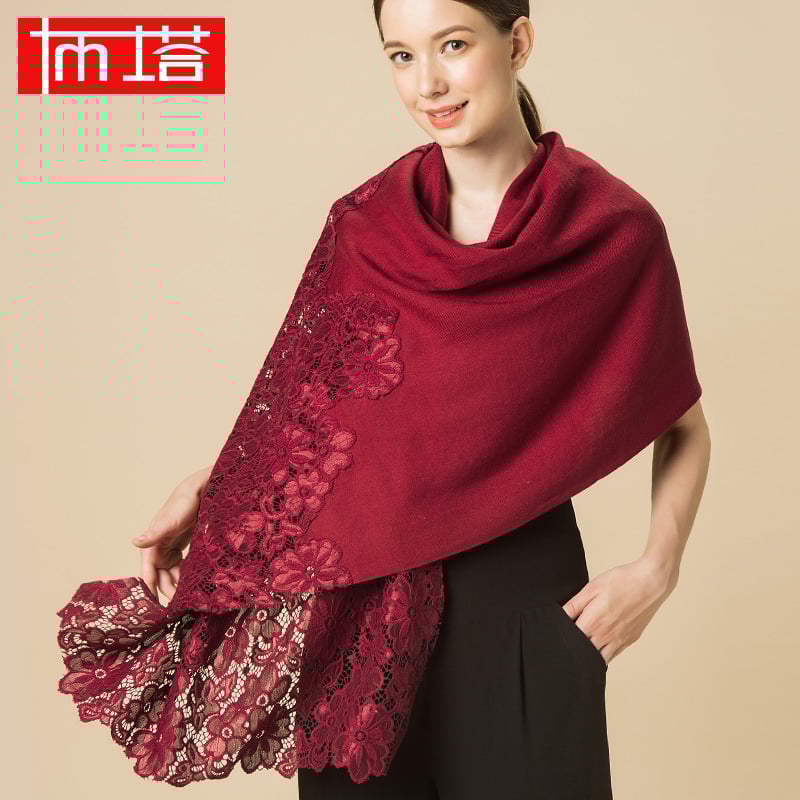 Ptah/Buta șal din lână pentru femei, țesătură plain weave, păstrează căldura, 100% lână, model 4PT389