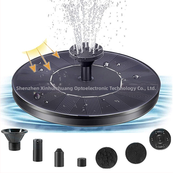 Saulės fontanas tvenkiniams ir sodams – plūduriuojantis lauko vandens elementas su srauto modeliu, energiją taupantis
