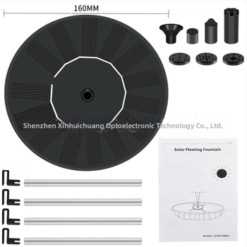 Saulės fontanas tvenkiniams ir sodams – plūduriuojantis lauko vandens elementas su srauto modeliu, energiją taupantis