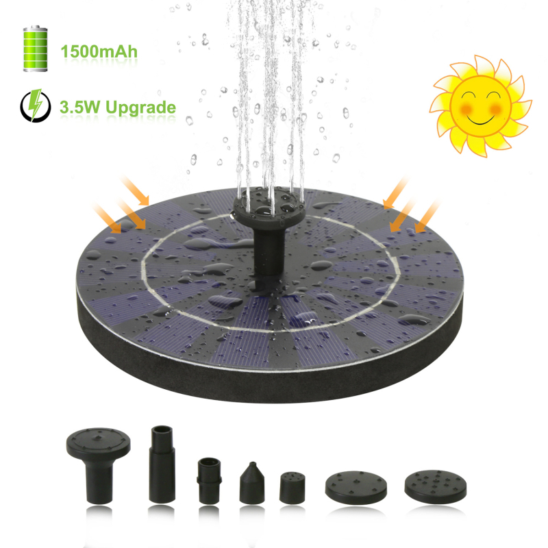 Saulės fontano lemputė kraštovaizdžiui, automatinis vandens purškimas, atspari aukštoms temperatūroms, įteisintos privatūs ženklai