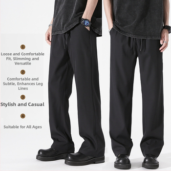 Ανδρικά καλοκαιρινά παντελόνια corduroy casual – ίσια γραμμή, μεσαία μέση, κλείσιμο με κορδόνι