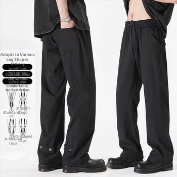 Ανδρικά καλοκαιρινά παντελόνια corduroy casual – ίσια γραμμή, μεσαία μέση, κλείσιμο με κορδόνι