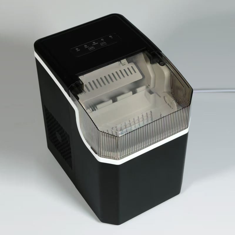 Ledo gaminimo įrenginys — nešiojamas namų ledų gamintojas su automatiniu veikimu (Model Ic0007, 220V, 85W, 1.5L, tinka 3 asmenims)