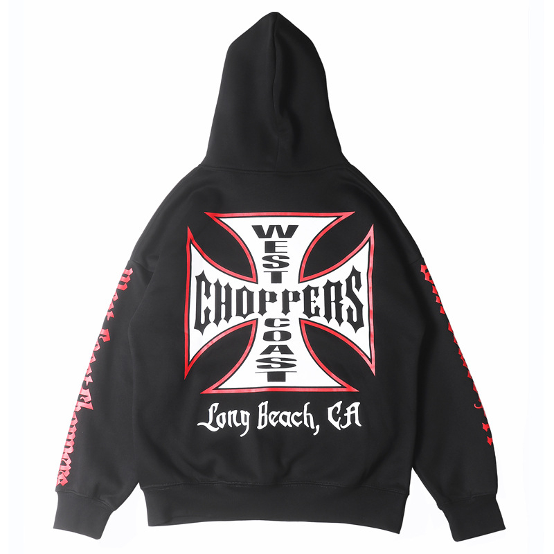 Hoodie s kapuljačom, tisk s literama, mješavina pamuka, fleece podstava, širok kroj