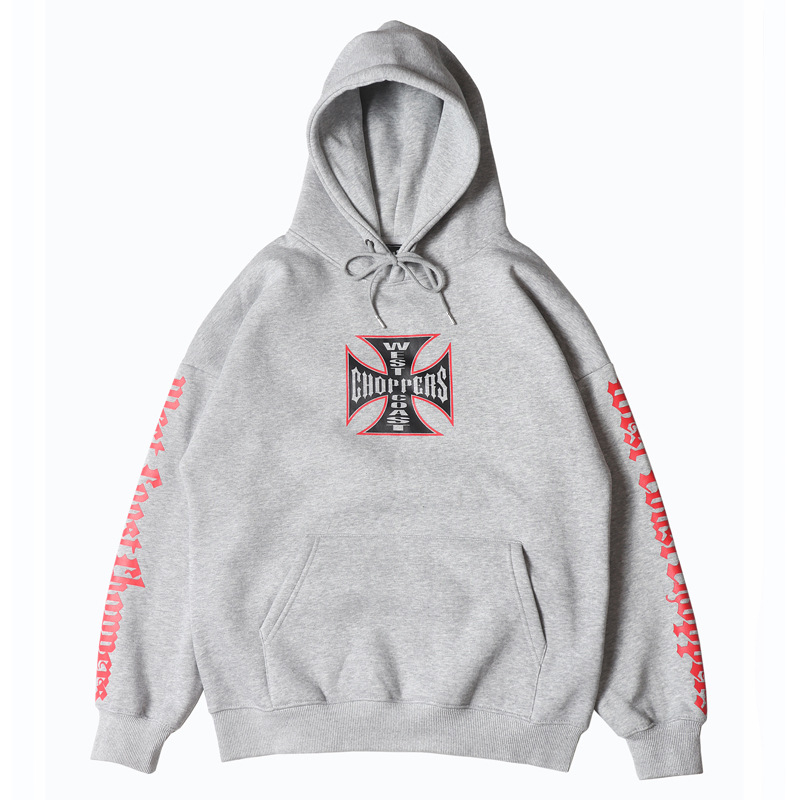 Hoodie s kapuljačom, tisk s literama, mješavina pamuka, fleece podstava, širok kroj