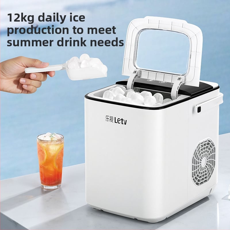 Leshi ledų gamintojas ZB08 – 220V, 100W, talpa 1,5 L, tinka 1–5 asmenims, visiškai automatizuotas apvalių ledinių kubelių gaminimo įrenginys