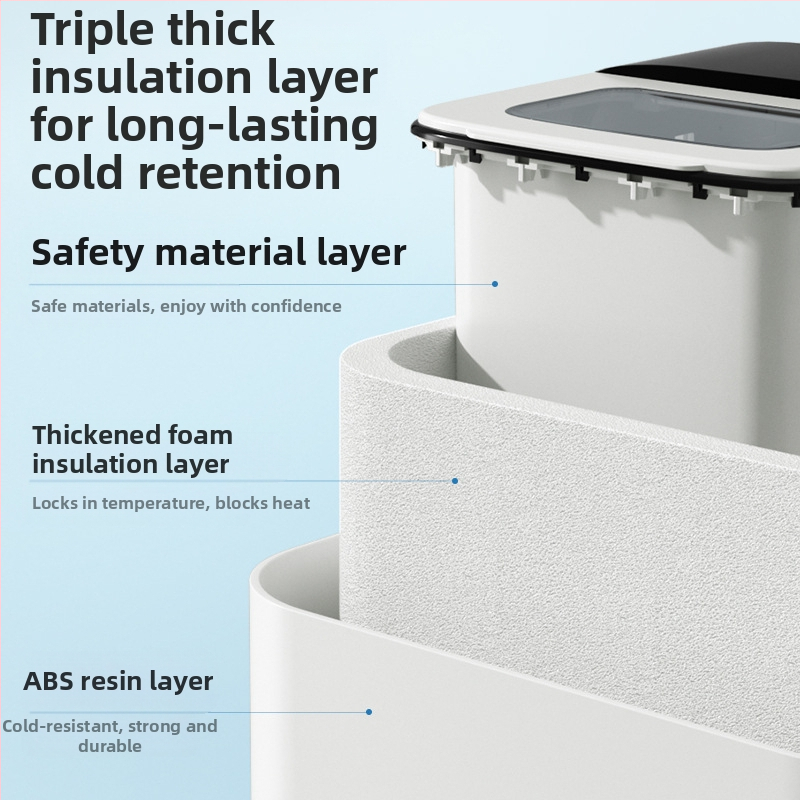 Leshi ледогенератор ZB08 – 220V, 100W, капацитет 1,5 л, за 1–5 човека, напълно автоматичен уред за кръгли ледени кубчета