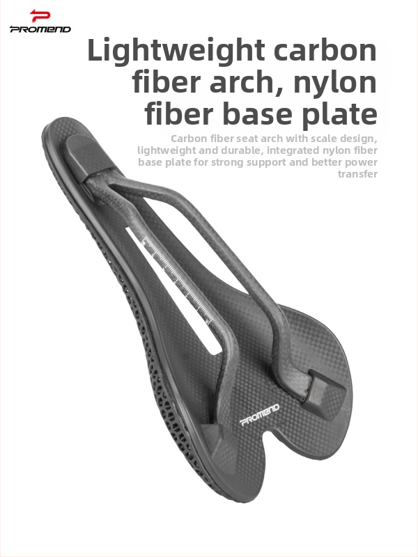 PROMEND SD-585 велосипедно седло, 3D печат на карбонова дъга, повърхност от кожа с пчелна пита, нейлонова долна обвивка, за планински велосипеди