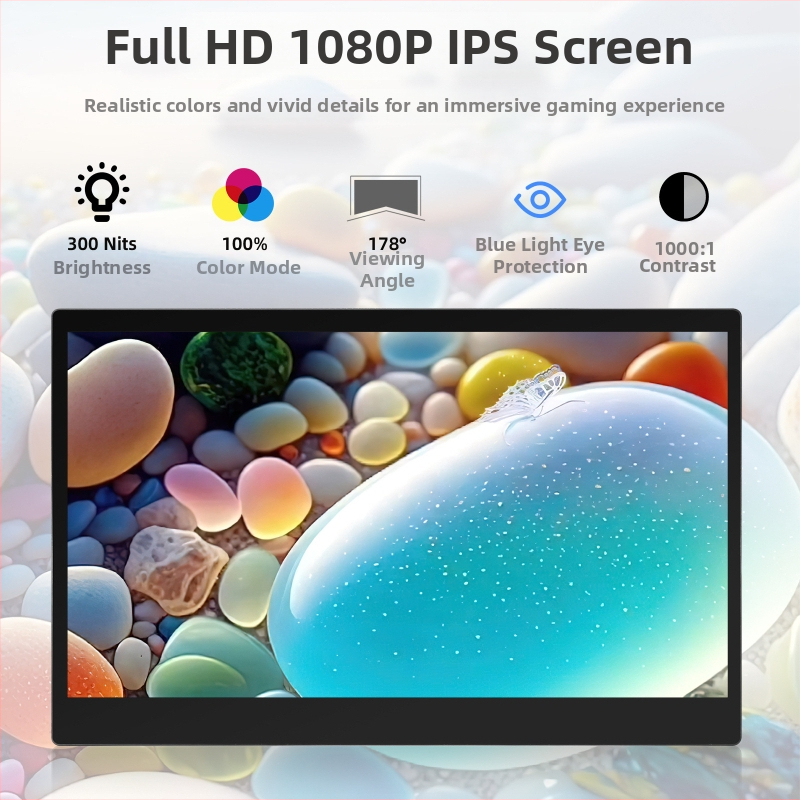 Нов преносим IPS монитор за игри — HDMI, 1920x1080, 16:9, яркост 300 cd/m2