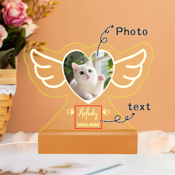 Individualizuota naminių gyvūnėlių akrilo ir medienos naktinė lempa su gyvūno nuotrauka — kūrybinė lempa; Prekės ženklas: Fuwei Friends; Stilius: Kūrybinis; Sertifikatas: EU CE