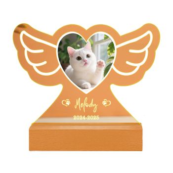 Individualizuota naminių gyvūnėlių akrilo ir medienos naktinė lempa su gyvūno nuotrauka — kūrybinė lempa; Prekės ženklas: Fuwei Friends; Stilius: Kūrybinis; Sertifikatas: EU CE