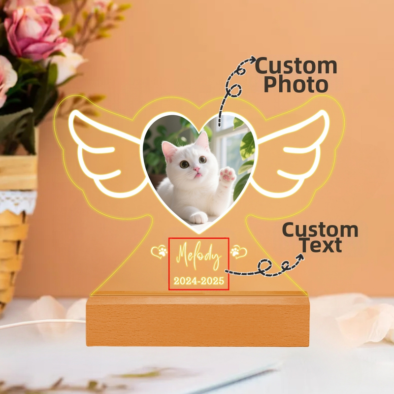 Персонализирана нощна светлина за домашни любимци от акрил и дърво с изображение на животно — творческа лампа; Бранд: Fuwei Friends; Стил: Creative; Сертификация: EU CE