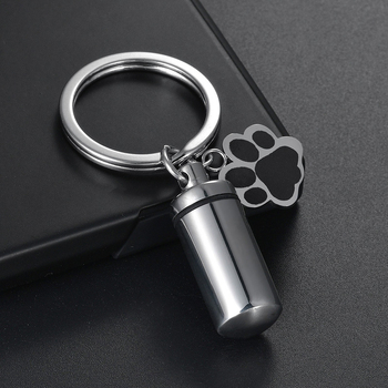 Κλειδοθήκη από ανοξείδωτο ατσάλι, κάψουλα σε σχήμα πατούρας αρκούδας, ανοιγόμενη