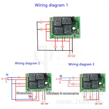Belaidis keturių mygtukų nuotolinio valdymo jungiklio rinkinys – DC 3V, KT06 + KR1204-4, skirtas vartoms, motorams, apšvietimui ir roletėms