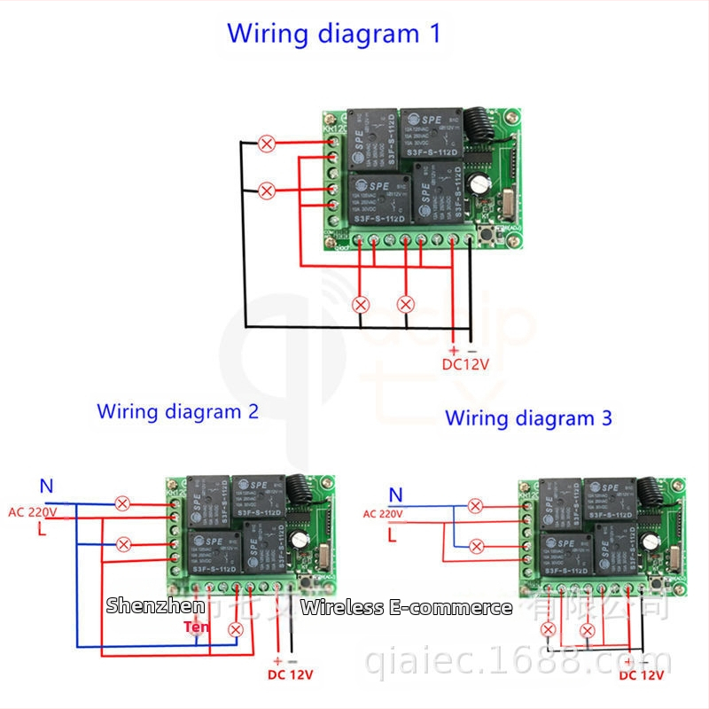 Безжичен четириклавишов дистанционен превключвател – управление на порти, DC 3V, KT06 + KR1204-4, за мотори, осветление и ролетни щори