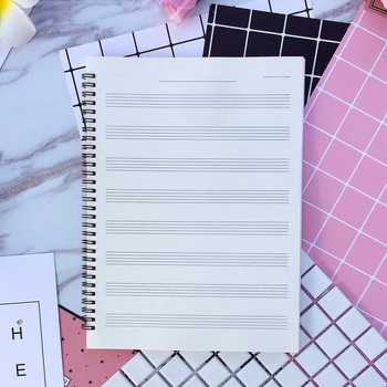 Gitara partitūrų užrašų knygelė su spiraliniu įrišimu, 200 puslapių, Daolin popierius 80–120 g/m², individualus spausdinimas