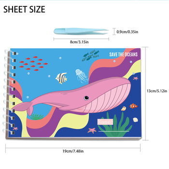 Ocean Series Βιβλίο αυτοκόλλητων – Καρτούν γλυκές σκηνές, προσαρμογή, αυτοκόλλητα με χαλκού επίστρωση, offset εκτύπωση, Λογότυπο τυπωμένο