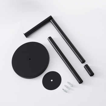 Nerūdijančio plieno laikiklis tualetiniam popieriui, pastatomas ant grindų, apvalus formos, šiuolaikiško minimalistinio stiliaus, paviršiaus šlifavimo ir miltelinis dengimas