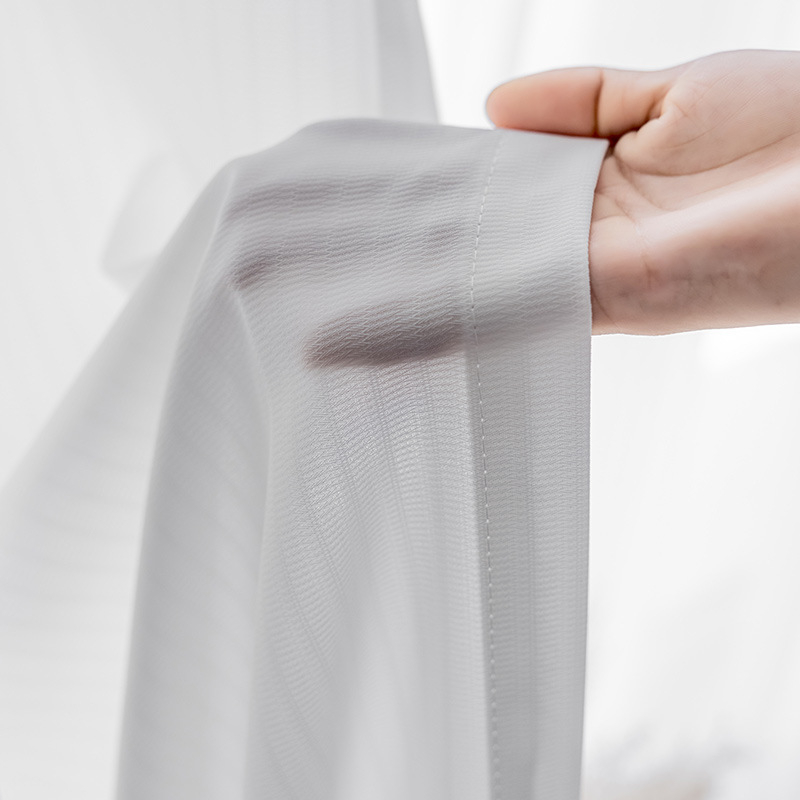 Fantominė tinklo užuolaida, skaidriai praeinanti šviesa, sustiprintas poliesteris, dalinis šešėlių užtemimas 40-70%, svetainėi, miegamajam, balkonui, įlankos langui — šiuolaikinis minimalistinis stilius, įrengimas galimas, procesas 21982091793