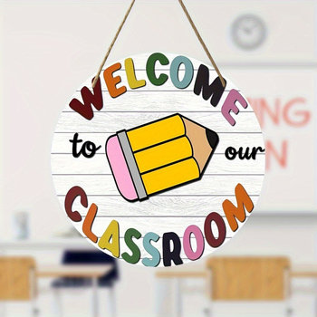 Дървен кръгъл знак за добре дошли, висящ декоративен елемент, стил модерен минимализъм; Материал: бук дърво; Код на продукта: Xz0541; Печат на лого: Да