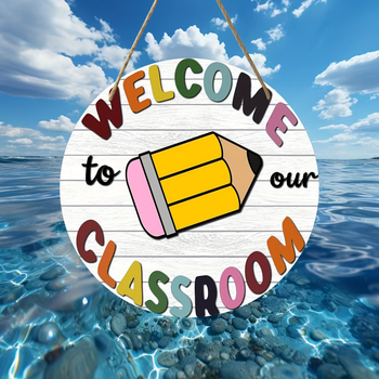 Дървен кръгъл знак за добре дошли, висящ декоративен елемент, стил модерен минимализъм; Материал: бук дърво; Код на продукта: Xz0541; Печат на лого: Да