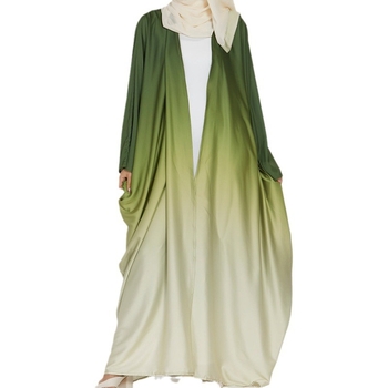 Μακρύ cardigan φόρεμα με gradient tie-dye σε πολυεστέρα, μανίκια με σχήμα νυχτερίδας, 95%+ πολυεστέρας, Άνοιξη 2024