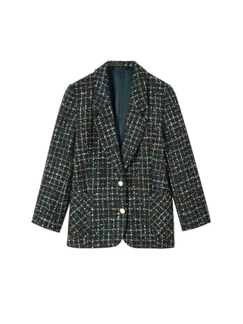 Női blézer viszkóz rostból, kosztüm-nyakkal, hosszú ujjú, városi üzleti stílus