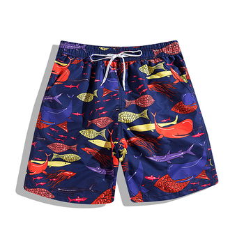 Unisex plaukimo šortai su gėlių raštu, greitai džiūnantis poliesteris, audinys 130 g/m²